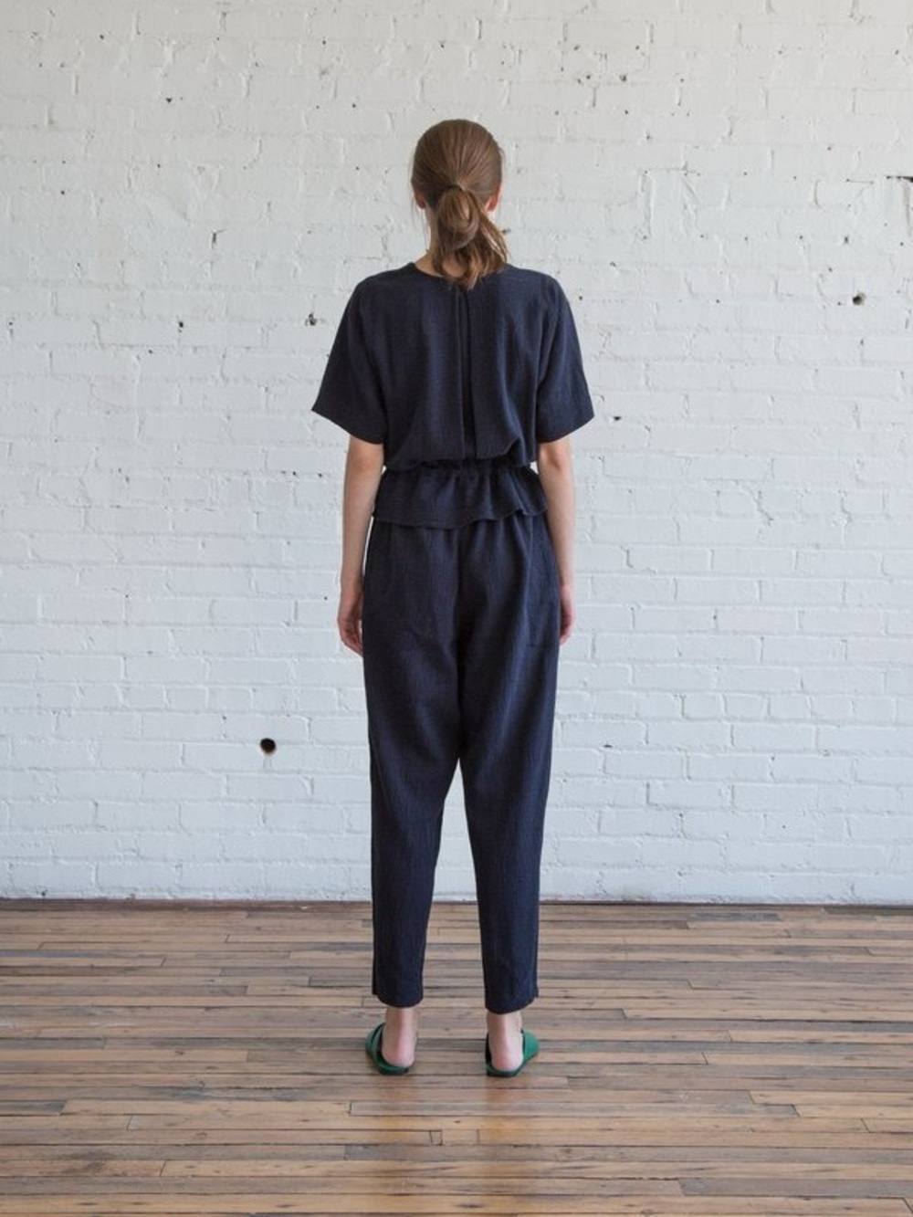 Black Crane Short Sleeve Sack Jumper - Navy - Picture 6 of 11